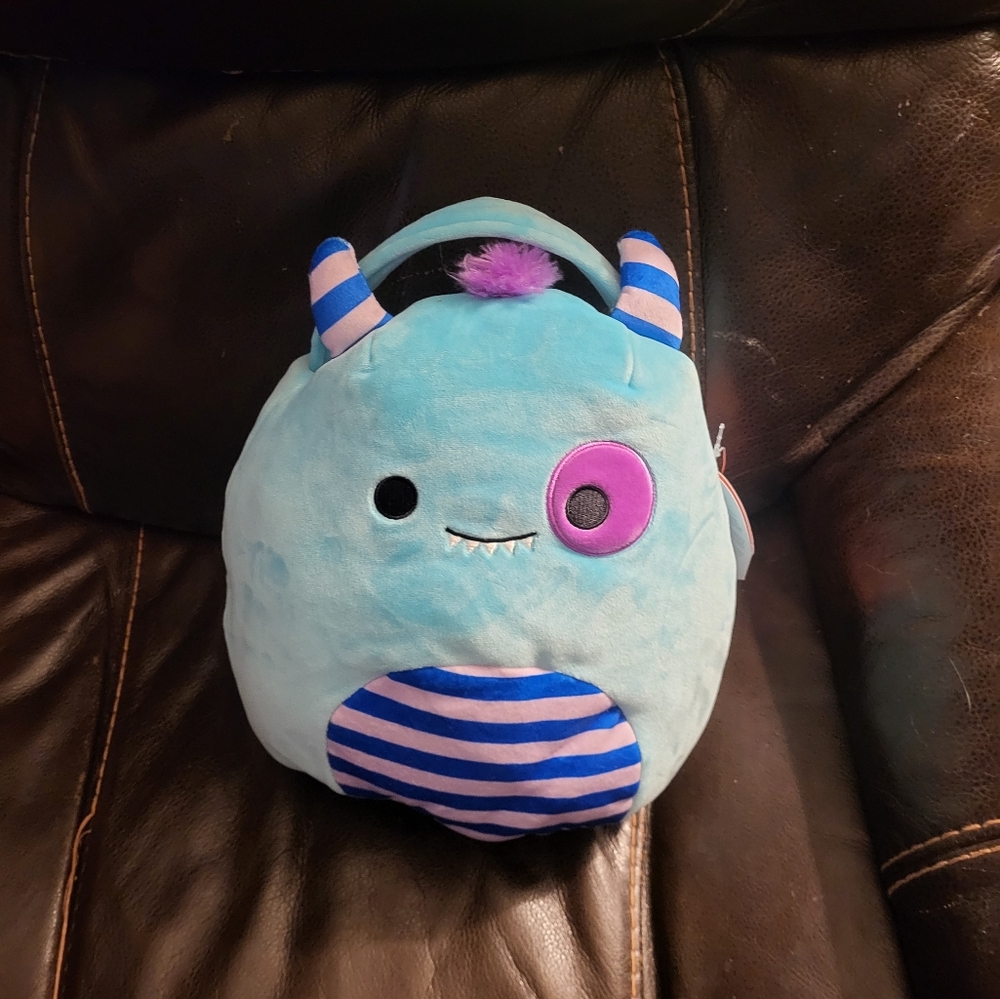Squishmallows 12" Rorty The Monster Halloween Plush Treat Pail. Brand New w Tags